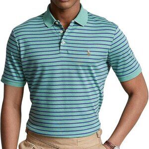 Polo Ralph Lauren Mens Striped T Shirt Green Navy Blue size M three-color logo